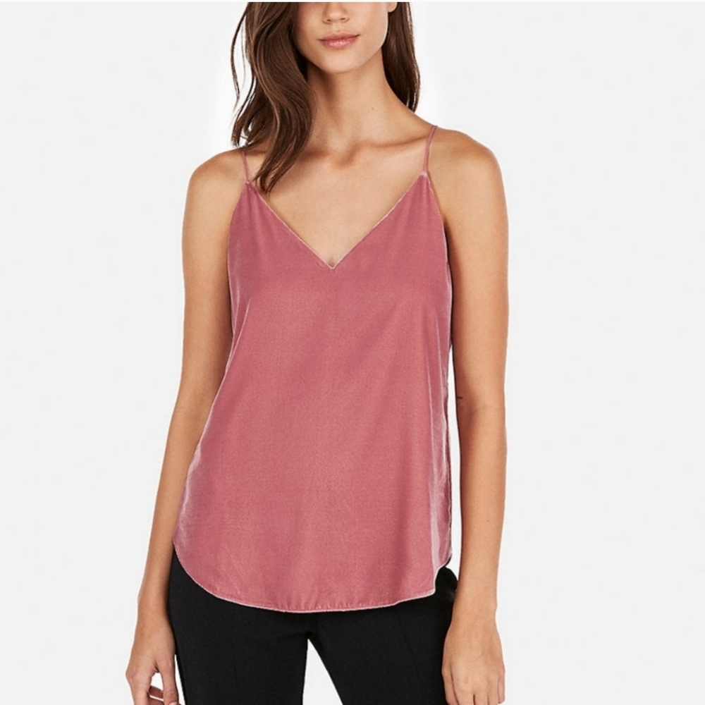 Express NWOT velvet pink tank top